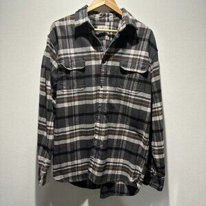 NWOT - Men's Jachs Flannel Fall Button Down Shirt Jacket Gray Cognac - Size XLT